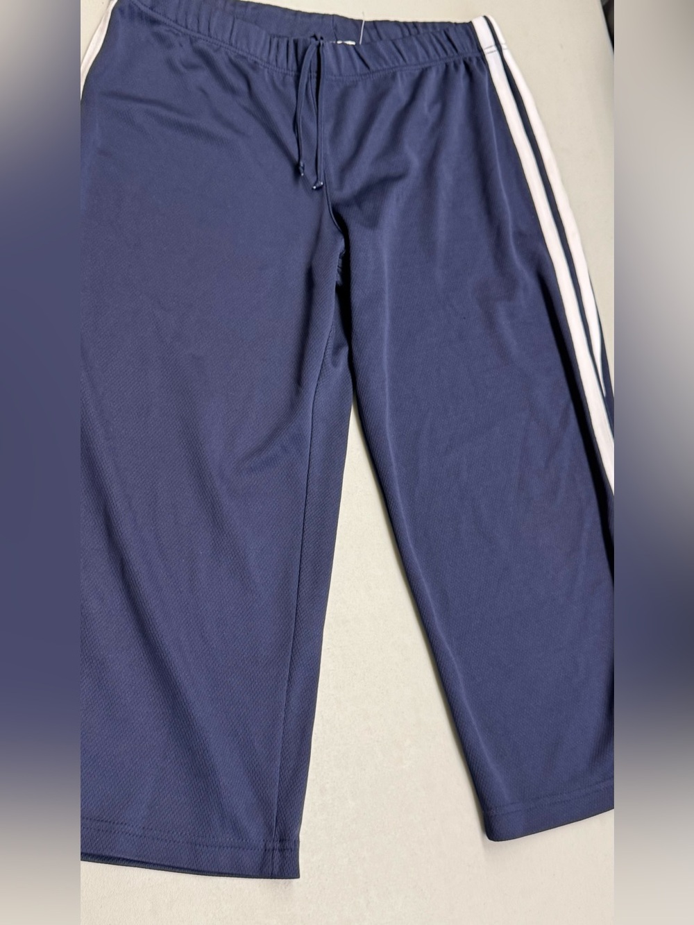 Prospirit Navy Athletic Capri Joggers Track Pants with White Side Stripes